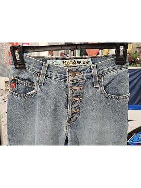 Mudd Button Fly Light Wash Flare Jeans Size 0 Y2K